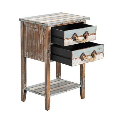Image showing  Nantucket 2-Drawer Weathered Wood Accent Table