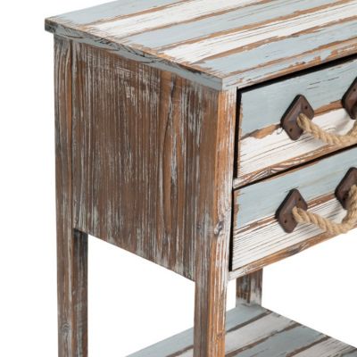 Image showing  Nantucket 2-Drawer Weathered Wood Accent Table