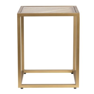 Crestview Collection Christian Metal and Glass End Table