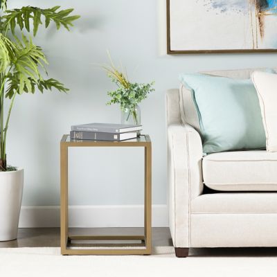 Image showing  Christian Metal and Glass End Table