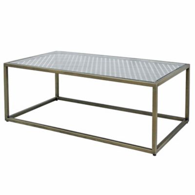 Crestview Collection Christian Metal and Glass Coffee Table