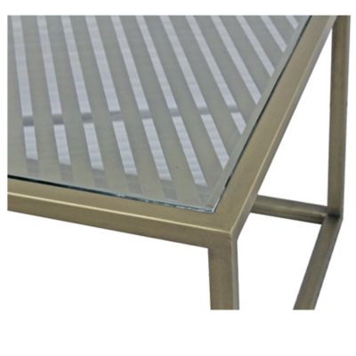Image showing  Christian Metal and Glass Rectangular Coffee Table, 47 in.
