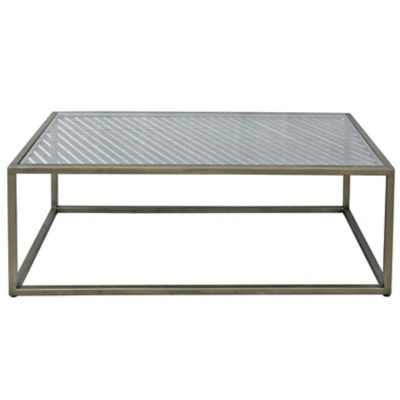 Image showing  Christian Metal and Glass Rectangular Coffee Table, 47 in.