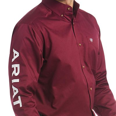 Image showing  Men's Casual Series Team Logo Twill Classic Fit Western Long-Sleeve Button-Down Shirt