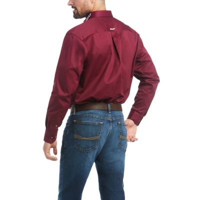 Image showing  Men's Casual Series Team Logo Twill Classic Fit Western Long-Sleeve Button-Down Shirt
