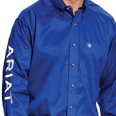 Image showing  Men's Casual Series Team Logo Twill Classic Fit Western Long-Sleeve Button-Down Shirt