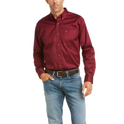 Ariat Men's Long-Sleeve Solid Twill Fitted Western Shirt