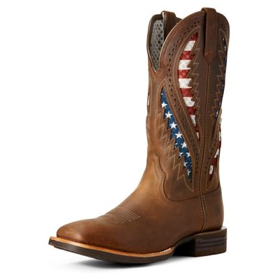 Ariat Men's Quickdraw VentTEK Western Boots, 10027165 Added stability when walking
                  Mesh panels helps with sweat
                  All day comfort
                  Arch support is great
                  Patriotic
                  Duratred works well
                  
                  Minkoil recommended before first walk !!!