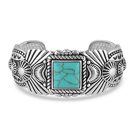 Montana Silversmiths Flourished Cuff Bracelet, Turquoise
