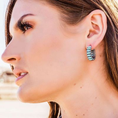 Image showing  Run Earrings, Turquoise