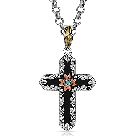 Montana Silversmiths Antiqued 2-Tone Radiating Cross Necklace, NC4776