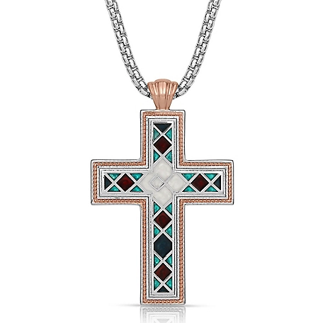 Montana Silversmiths American Legends Mosaic Cross Necklace, NC4818
