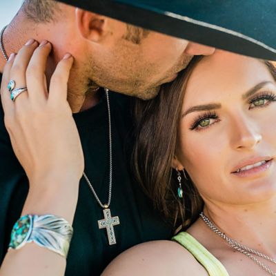 Image showing  American Legends Mosaic Cross Necklace