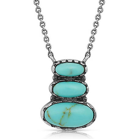 New Jewelry Hot Popular Alloy Needle Leaf Turquoise Necklace Accessories