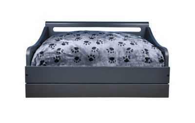 Image showing  Sassy Paws Multi-Purpose Wooden Pet Bed with Feeder