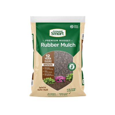 GroundSmart 0.8 cu. ft. Brown Rubber Nugget Mulch