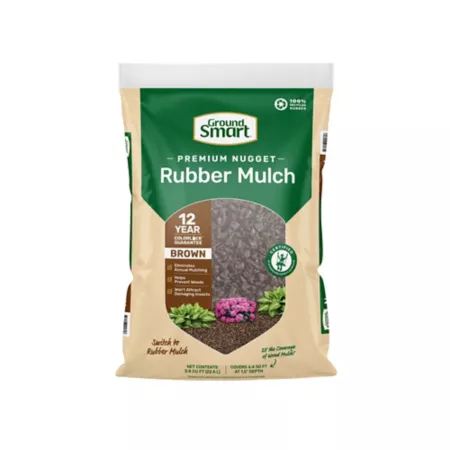 GroundSmart 0.8 cu Brown Rubber Nugget Mulch Wood Mulch