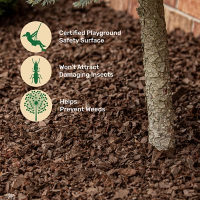 Image showing 6 th GroundSmart 0.8 cu. ft. Brown Rubber Nugget Mulch