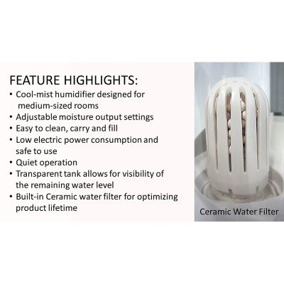 Image showing 5 th Optimus Cool Mist Ultrasonic Humidifier, 1.5 gal., White