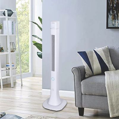 Image showing  48 in. Pedestal Tower Fan with Remote LED and Bluetooth