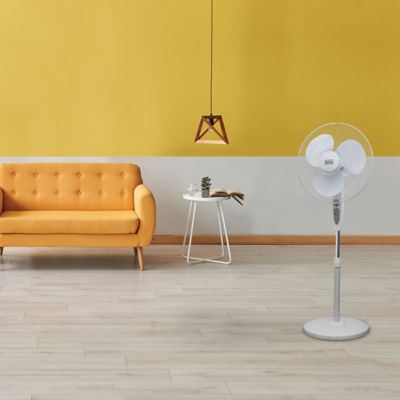Image showing  18 in. Stand Fan with Remote, White