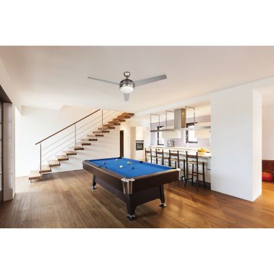 Image showing  52 in. 3-Speed 3-Bladed Ceiling Fan with Remote Control, 4,800 CFM, Brushed Nickel