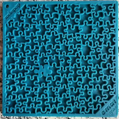 Image showing  Jigsaw Enrichment Lick Dog Placemat, Blue