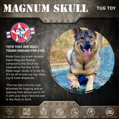 Image showing  Magnum Skull Tug and Retrieving Rope Dog Toy