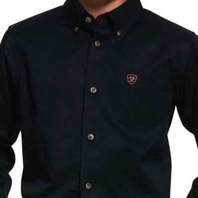 Image showing 1 th Ariat Boys' Solid Twill Casual Series Western Long-Sleeve Shirt