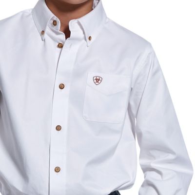 Image showing  Boys' Solid Twill Casual Series Western Long-Sleeve Shirt