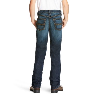 Image showing 1 th Ariat Boys' B5 Stretch Legacy Slim Fit Natural-Rise Straight Leg Jeans