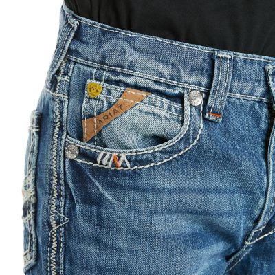 Image showing 2 th Ariat Boys' B5 Slim Charger Straight Leg Jeans