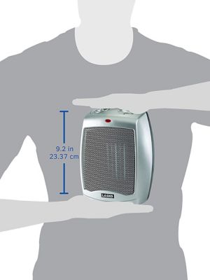 Image showing  Electric Ceramic Heater, 300 sq. ft., 3,070 BTU, 1,500W, Ceramic Gray