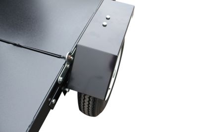 Image showing  4 ft. x 8 ft. Black Powder-Coat Folding Multi-Use Utility Trailer, 1,450 lb. Max Capacity, DOT Rated Tires