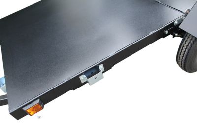 Image showing  4 ft. x 8 ft. Black Powder-Coat Folding Multi-Use Utility Trailer, 1,450 lb. Max Capacity, DOT Rated Tires