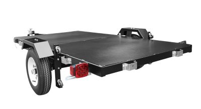 Image showing 5 th DK2 4 x 8ft. Black Powder-Coat Folding Multi-Use Utility Trailer, 1,450 lb. Max Capacity, DOT Rated Tires
