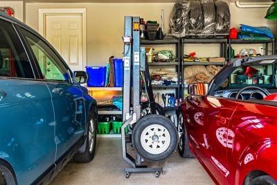 Image showing 6 th DK2 4 x 8ft. Black Powder-Coat Folding Multi-Use Utility Trailer, 1,450 lb. Max Capacity, DOT Rated Tires