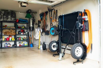 Image showing 8 th DK2 4 x 8ft. Black Powder-Coat Folding Multi-Use Utility Trailer, 1,450 lb. Max Capacity, DOT Rated Tires