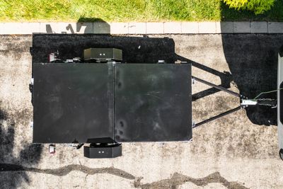 Image showing 9 th DK2 4 x 8ft. Black Powder-Coat Folding Multi-Use Utility Trailer, 1,450 lb. Max Capacity, DOT Rated Tires