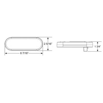 Image showing  6 in. 12V Sealed LED Oval Stop/Tail/Turn Light