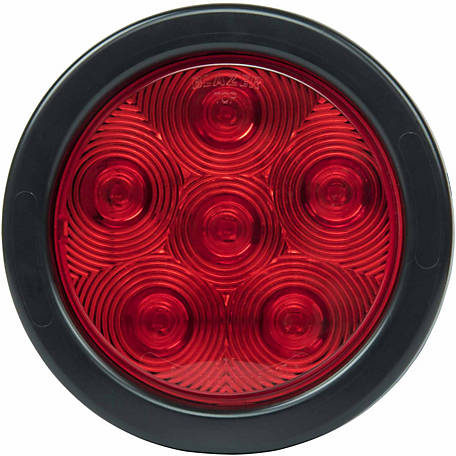 4" Inch Red 24 LED Round Stop/Turn/Tail Truck Trailer Light Kit Grommet Qty 4 
