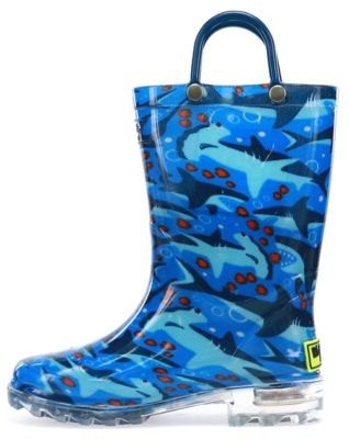 Image showing 4 th Western Chief Shark Chase Lighted Rain Boots