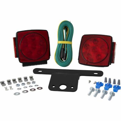 Hopkins Towing Solutions 12V LED Submersible Square Trailer Light Kit, Fits Trailers Under 80 in. W, 2-Pack