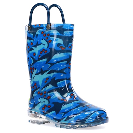 Western Chief Shark Chase Lighted Rain Boots