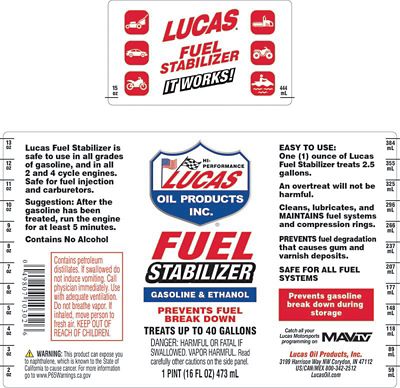 Lucas Oil Products Fuel Stabilizer, 10302