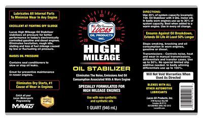 Image showing  32 oz. High Mileage Oil Stabilizer