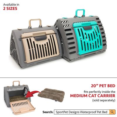 Image showing 6 th Kitty City Travel Master 1-Door Polyester Pet Carrier with Bed