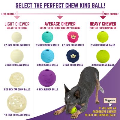 Image showing 8 th Chew King Glow Ball Dog Toys, 2-Pack