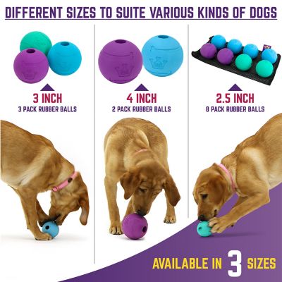 Image showing  Rubber Ball Dog Toys, 3-Pack