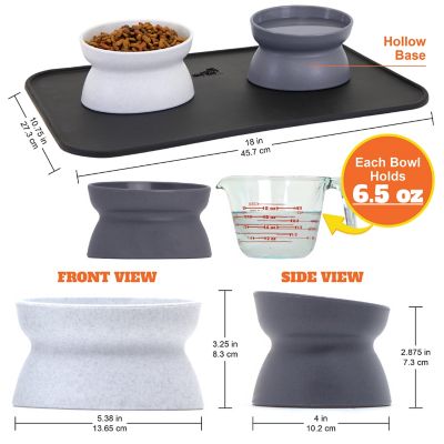 Image showing  Elevated Polypropylene Cat Bowls, 0.6 Cup, 2 ct.